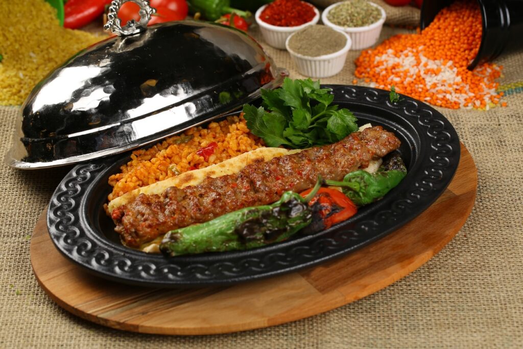 Traditional Turkish dish Süberlig served with bread and yogurt.