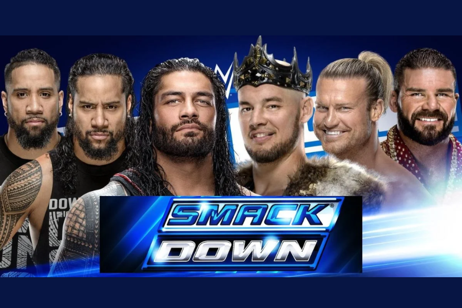 WWE SmackDown Episode 1488 featuring AJ Styles, Bianca Belair, Roman Reigns, and more.